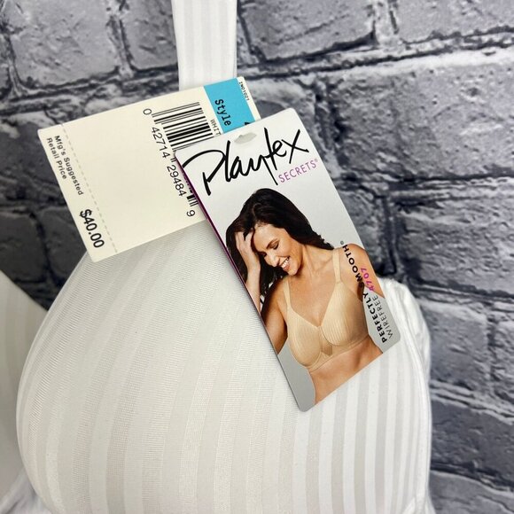 Playtex Secrets Bra  Perfectly Smooth  Size 44C White Wire Free  4707  NWT - Picture 5 of 8